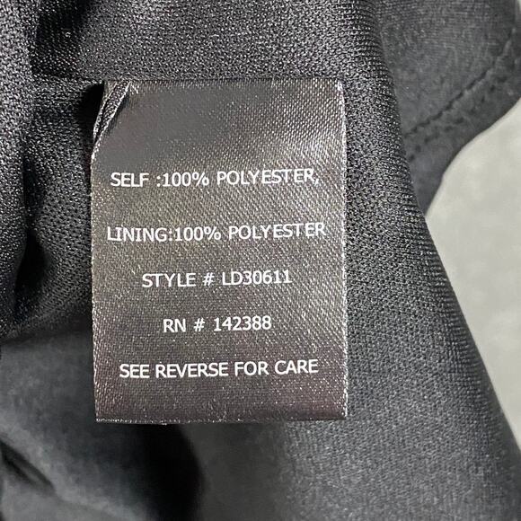 H&M V-Neck Cross Strap Wrap Skirt Fringe Evening Wear Party Dress Black Sz Large - Picture 7 of 9